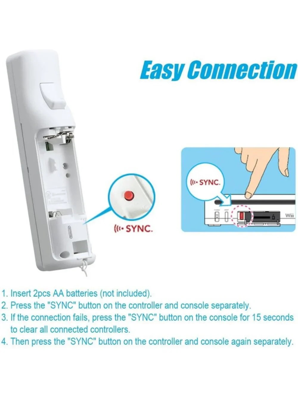 Remote Controller for Wii & Wii U - 2 Pack with Silicone Case & Wrist Strap